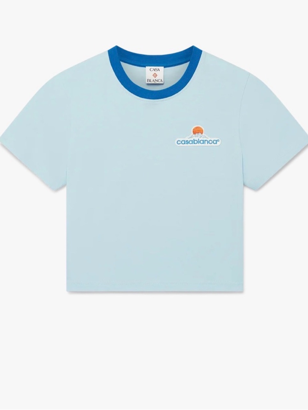 CASABLANCA MONTAGNE CROPPED SHORT SLEEVE T‑SHIRT